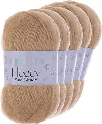 Papatya Fleecy Kuschelgarn 20% Wolle veredelt Oeko-Tex Häkelgarn Strickgarn hellbeige