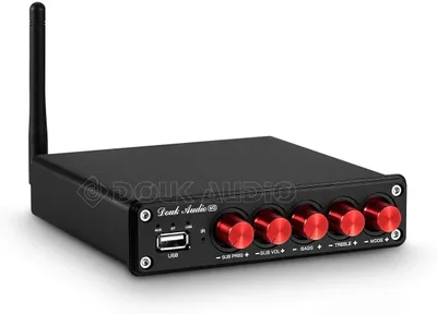 Image de Amplificateur stéréo Bluetooth 5.0 avec 2.1 canaux et sortie subwoofer, dans un boîtier en aluminium