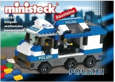 Produktbild von Ministeck Bausteine Polizeiwagen Polizei Auto Mannschaftswagen kompatibel Neu