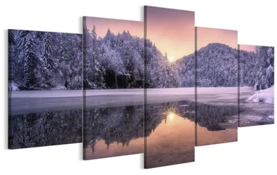 Produktbild von LUMASOUL Wandbilder Wohnzimmer 5-teilig Leinwandbild Landschaft 11 100x50 cmMehrteilige Wanddeko für Schlafzimmer Flur Büro