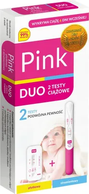 Obrázok produktu pre Testovací pásik + prutový 2 v 1 na tehotenstvo - Domáca Lekáreň Pink Duo