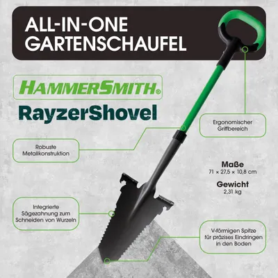 Produktbild von Hammersmith RayzerShovel – Spaten mit Wurzelsäge für harte, steinige Böden