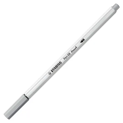 Obrázek produktu pro Prémiové plnicí pero se štětečkovým hrotem pro variabilní šířku čáry - STABILO Pen 68 brush - jedno pero - středně šedé