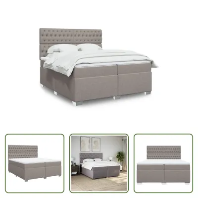 Produktbild von The Living Store Boxspringbett mit Matratze Taupe 200x200 cm Stoff