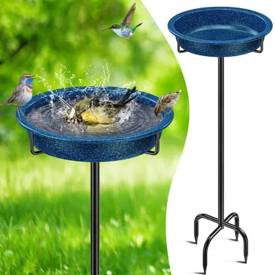 Immagine prodotto di Bagno per uccelli da giardino - Metallo - 102 cm - Blu