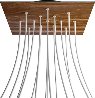 Image de Creative-Cables Rosace XXL Rose-One carrée, 400 mm avec 15 trous et 4 trous latéraux - Bois, noir