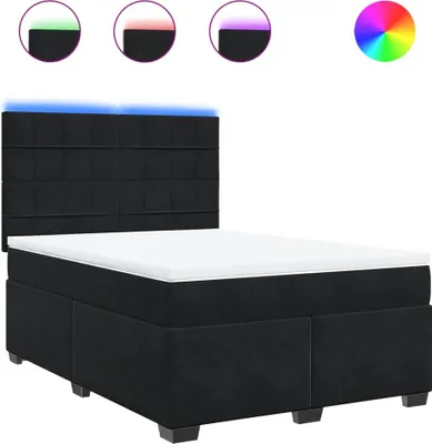 Productafbeelding van vidaXL Boxspringbed met matras, zwart, 140x200 cm, fluweel