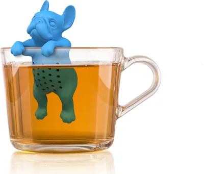 Produktbild von Winkee - Cute Animal Teesieb Good Boy Dog | Tee Ei für losen Tee | Tea Infuser lustig | Teesieb für Tasse | Gewürzsieb Silikon