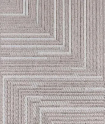 Produktbild von Wohnzimmer Teppich Geometrisches Muster Kurzflor Beige Grau Linien Muster