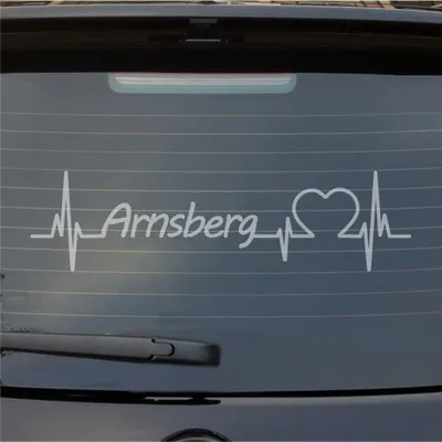 Produktbild von Heckscheibenaufkleber Arnsberg Herzschlag Puls Stadt Liebe 55x14 cm Milchglas Auto Aufkleber Sticker