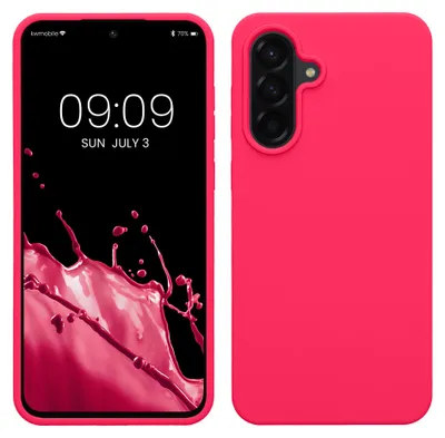 Produktbild von kwmobile Handyhülle für Samsung Galaxy A56 5G Hülle - Case Silikon - Kabelloses Laden - Schutzhülle Cover in Neon Pink