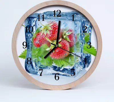 Produktbild von Holzuhr 20fi cm wanduhr - Obst-Eis Erdbeer-Eis