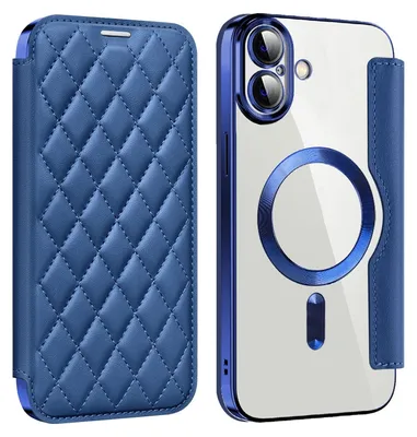 Immagine prodotto di Per Apple iPhone 16 Plus 360 gradi Full Body Magsafe RFID Anti Data Theft Custodia in Blu scuro