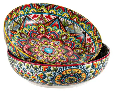 Obrázek produktu pro Omgoods – Sada dvou hlubokých porcelánových misek na těstoviny