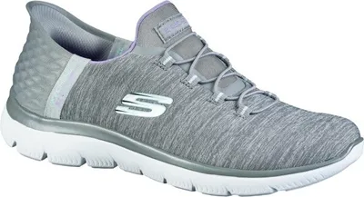 Produktbild von Skechers Summits, Damen Mesh Sneakers, Sportschuhe in grau, Air Cooled Memory Foam-Fußbett, anziehen ohne die Hände zu gebrauchen