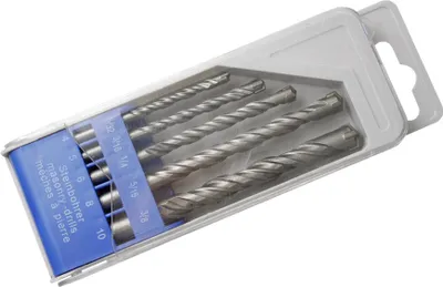 Obrázok produktu pre 5-dielna sada vrtákov do muriva s valcovou stopkou normálne skľučovadlo Ø 4,5,6,8,10 mm