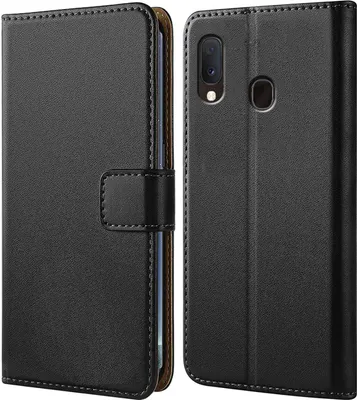 Produktbild von Handy Tasche für Samsung Galaxy A20e Schutzhülle Bookstyle Etui Klapphülle Wallet Flip Cover Case Schwarz