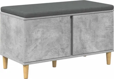 Produktbild von vidaXL Flurbank mit Kissen mit Speicher Betongrau 80 x 38 x 46 cm