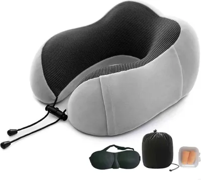Produktbild von U-förmiges Nackenkissen aus Memory-Schaum, Reisekissen für die Halswirbelsäule, Nackenkissen für die Mittagspause, Nackenkissen mit langsamer Rückstellkraft