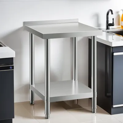 Produktbild von Edelstahltisch Edelstahl Arbeitstisch Küchentisch Gastro Tisch Zubereitungstisch 60 x 60 x 80cm