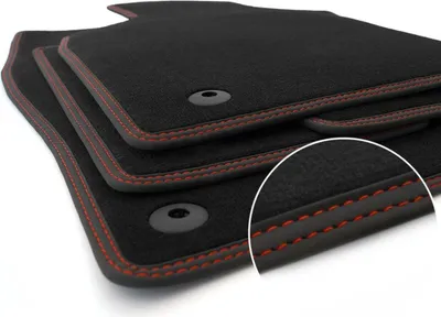 Immagine prodotto di Tappetini Mazda CX 30 Premium Velours Mats Tuning Tappetini auto originali di qualità 4 pezzi, doppia cucitura rossa