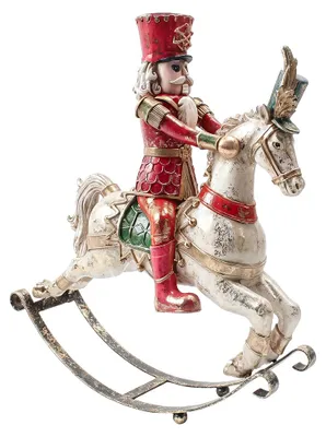 Produktbild von Clayre & Eef Weihnachtsdekorationsfigur Nussknacker 32x10x35 cm Rot Kunststoff