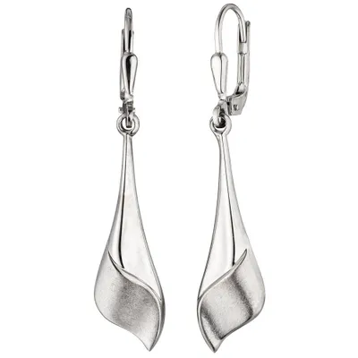 Produktbild von Paar Ohrringe Boutons Ohrhänger Ohrschmuck 925 Silber rhodiniert teilmattiert
