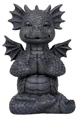 Produktbild von Meditierender Drache Gartenfigur - Deko Statue Fantasy