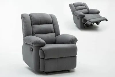 Image de Fauteuil relax "Buckingham" - 85 x 93 x 100 cm - Gris clair