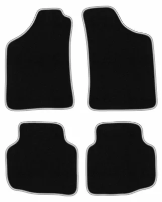 Produktbild von Fußmatten Velours Schwarz/Silber für Mitsubishi L200 Triton 2001-2006 Set 4-tlg