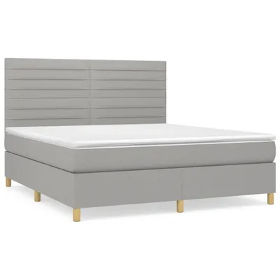 Produktbild von vidaXL Boxspringbett mit Matratze Hellgrau 180x200 cm Stoff