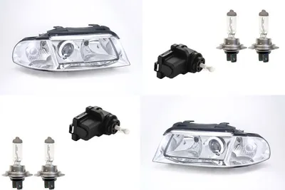 Produktbild von Scheinwerfer passend für Audi A4 8D 99-00 + H7 H7 Set Links Rechts m. Stellmotor 8D0941029AK 8D0941030AK 1J0941295B 1J0941295F 9948336 1J094129 Johns