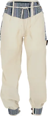 Produktbild von Muckhose, Pluderhose mit Breitem Bund, Bauchtasche - Flax /Model 2, Damen, Creme-weiß, Baumwolle, Größe: S