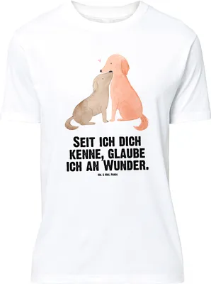 Produktbild von Mr. & Mrs. Panda Tshirt Hunde Liebe - Weiß - Geschenk, Sprüche, Oversize T-Shirt, Shirt, Optimitisch, XXL, Wunder, Hund, Kuscheln, Herz