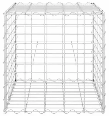 Image de Jardinière cubique en acier 50 x 50 x 50 cm - Carrée - Durable et résistante aux intempéries