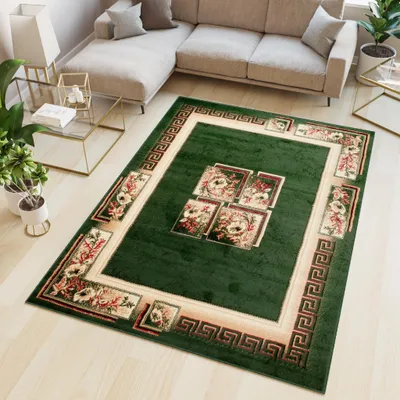 Obrázok produktu pre Tapiso koberec ATLAS dizajn kvety zelená krémová ÖKOTEX 250 x 300 cm