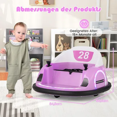 Image de Auto-tamponneuse électrique pour enfants avec lumières LED, rose