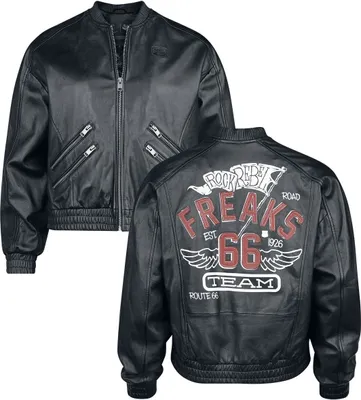 Produktbild von Rock Rebel by EMP Damen schwarze Lederjacke mit doppelten Eingrifftaschen XXL