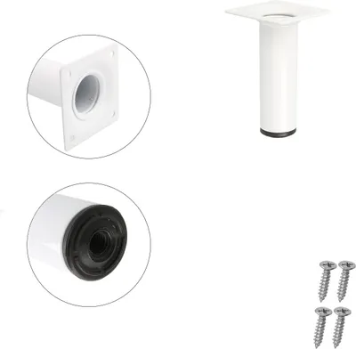A product image showing furniture legs and screws on a white background.