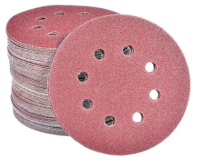 Obrázok produktu pre Brúsny papier, excentrická brúska, 100 kusov, priemer 125 mm, suchý zips, 8 otvorov, zrniteľnosť 60
