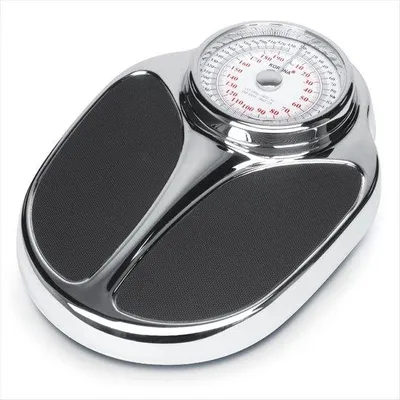 Produktbild von Famanu Mechanische Personenwaage bis 200 kg - Extra großes Antirutsch-Waagefeld