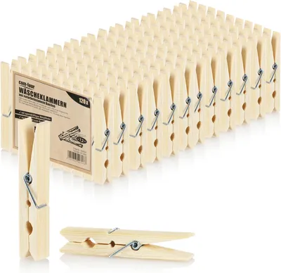 Imagen del producto de Pinzas de bambú, 120 unidades, de 7 cm, para ropa y uso doméstico