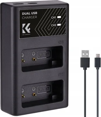 Zdjęcie produktu dla Podwójna Ładowarka USB do LP-E17 LPE17 Canon EOS RP M3 M5 M6 77D 800D 8000D / KF28.0008