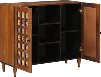 Obrázek produktu pro vidaXL Příborník s policí ořech 90 x 33,5 x 75 cm masivní dřevo mango