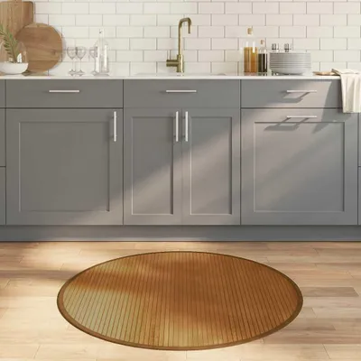Produktbild von Teppich Rund Braun 100 cm Bambus