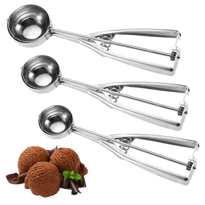 Eisschöpfer-Set 3-teilig, Edelstahl, 3/4/5 cm