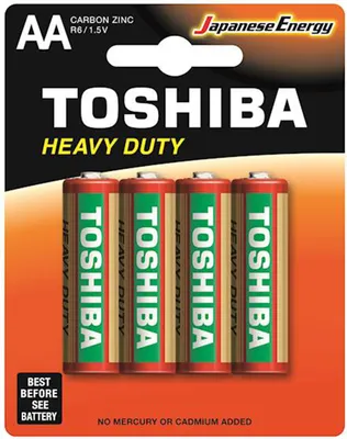 Produktbild von Zn-C HEAVY DUTY R6 Batterie Blister mit 4 Stück. TOSHIBA
