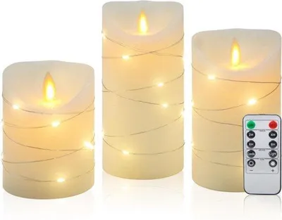 Obrázek produktu pro LED svíčky s pohyblivým plamenem – LED svíčky s časovačem – dobíjecí svíčky – s dálkovým ovládáním – LED svíčky s pohyblivým plamenem – svíčky na baterie – s časovačem – bílé