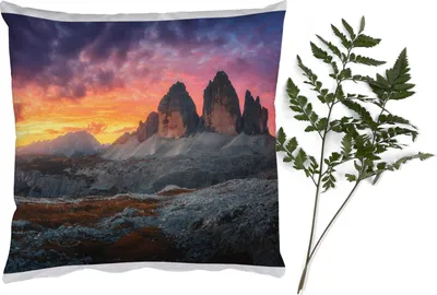 Produktbild von MuchoWow® Zierkissen Sofakissen Wohnzimmer Dekokissen 50x50 cm Felsen - Berg - Sonnenuntergang - Landschaft - Komfort - Sofakissen