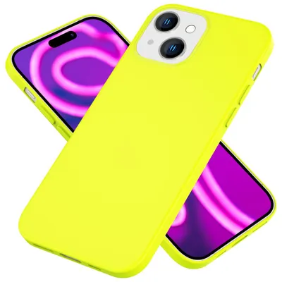 Immagine prodotto di Custodia Neon per iPhone 15 Plus Custodia in silicone Custodia sottile colorata Custodia per cellulare Morbido Giallo